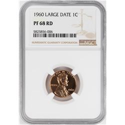 1960 Large Date Proof Lincoln Memorial Cent Coin NGC PF68RD