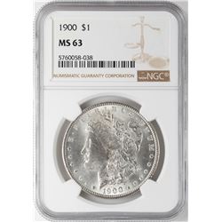 1900 $1 Morgan Silver Dollar Coin NGC MS63
