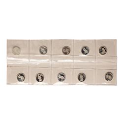 Lot of (10) Disney Mickey & Minnie Mouse Golfer 1/20 oz. .999 Fine Silver Coin Rounds