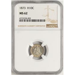 1873 Liberty Seated Half Dime Coin NGC MS62