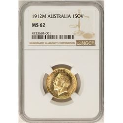 1912-M Australia Sovereign Gold Coin NGC MS62