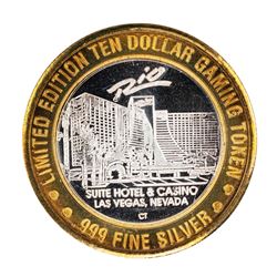 .999 Silver Rio Suite Hotel & Casino Las Vegas $10 Limited Edition Gaming Token