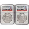 Image 1 : Lot of (2) 2011-S $1 American Silver Eagle Coins NGC MS70