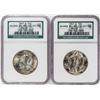 Image 1 : Lot of (2) 1947-D Walking Liberty Half Dollar Coins NGC MS65