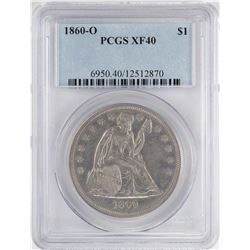 1860-O $1 Seated Liberty Silver Dollar Coin PCGS XF40