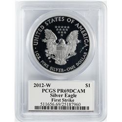 2012-W $1 Proof American Silver Eagle Coin PCGS PR69DCAM First Strike Mercanti Signature