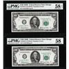 Image 1 : (2) Consecutive 1950E $100 Federal Reserve Notes Chicago PMG Choice About Unc 58EPQ