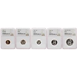 1956 (5) Coin Proof Set Graded NGC PF67