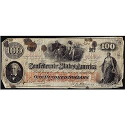1862 $100 Confederate States of America Note
