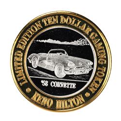.999 Silver Hilton Reno, Nevada $10 Casino Limited Edition Gaming Token