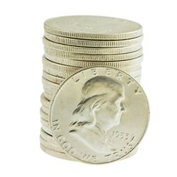 Roll of (20) Brilliant Uncirculated 1953-D Franklin Half Dollar Coins