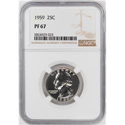 1959 Proof Washington Quarter Coin NGC PF67