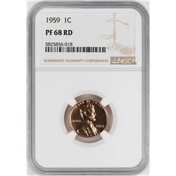 1959 Proof Lincoln Memorial Cent Coin NGC PF68RD