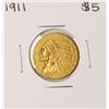 Image 1 : 1911 $5 Indian Head Half Eagle Gold Coin