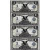 Image 1 : Lot of (4) Consecutive 1899 $1 Black Eagle Silver Certificate Note