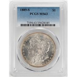 1889-S $1 Morgan Silver Dollar Coin PCGS MS63