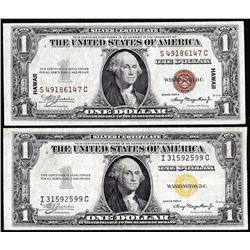 Lot of 1935A $1 Hawaii & North Africa WWII Emergency Issue Silver Certificate Notes