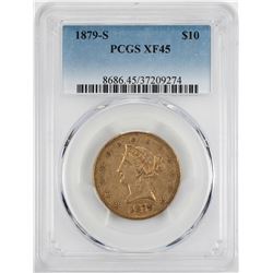 1879-S $10 Liberty Head Eagle Gold Coin PCGS XF45