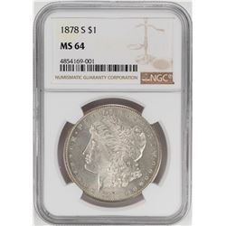 1878-S $1 Morgan Silver Dollar Coin NGC MS64