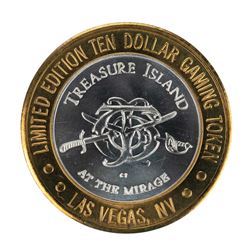 .999 Fine Silver Treasure Island Las Vegas, Nevada $10 Limited Edition Gaming Token