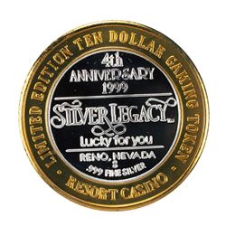 .999 Fine Silver Silver Legacy Reno, Nevada $10 Limited Edition Gaming Token