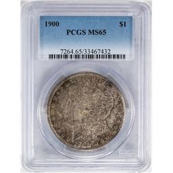 1900 $1 Morgan Silver Dollar Coin PCGS MS65