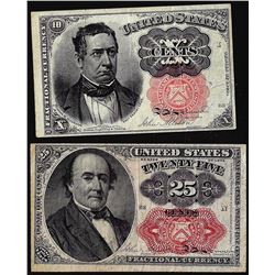 Lot of 1863 Fifth Issue 10/25 Cent Fractional Currency Notes