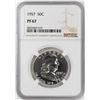 Image 1 : 1957 Proof Franklin Half Dollar Coin NGC PF67