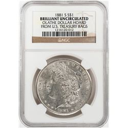 1881-S $1 Morgan Silver Dollar Coin NGC Brilliant Uncirculated