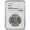 Image 1 : 1945 Walking Liberty Half Dollar Coins NGC MS65