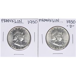 Lot of 1950 & 1950-D Franklin Half Dollar Coins