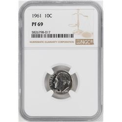 1961 Proof Roosevelt Dime Coin NGC PF69