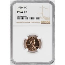 1959 Proof Lincoln Memorial Cent Coin NGC PF67RD