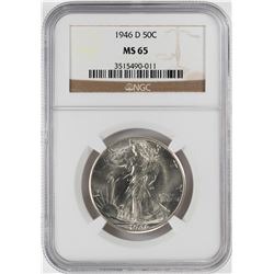1946-D Walking Liberty Half Dollar Coin NGC MS65