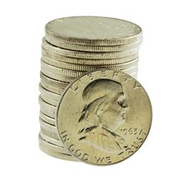 Roll of (20) Brilliant Uncirculated 1963-D Franklin Half Dollar Coins