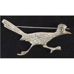 Navajo Sterling Silver Roadrunner Pin