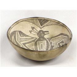 Laguna Pueblo Pottery Bat Bowl by M. Kanteena