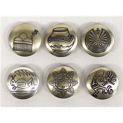 Silver Mixed Design Button Covers