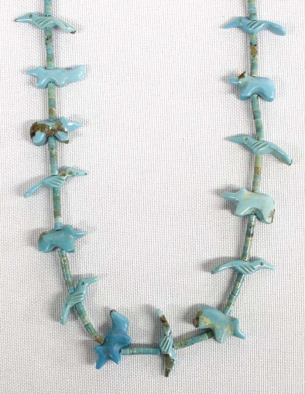 Vintage Zuni Turquoise Heishi Fetish Necklace
