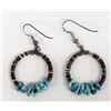 Image 1 : Navajo Shell Heishi & Turquoise Nugget Earrings