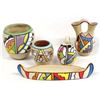 Image 1 : 5 Pieces of Tesuque & Jemez Poster Paint Pottery