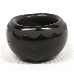 Santa Clara Miniature Matte on Black Pottery Bowl