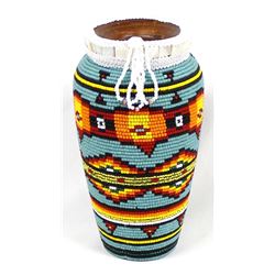 Hand Beaded Vase by Kathy Kills Thunder
