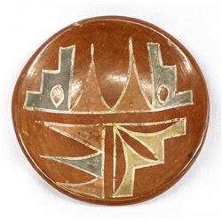 Santa Clara Polychrome Pottery Shallow Bowl
