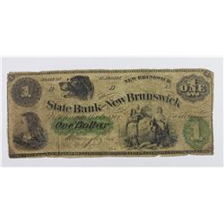 STATE BANK OF NEW BRUNSWICK NJ 1860'S $2