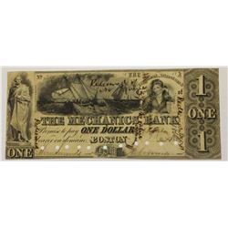 VERY RARE 1852 THE MECHANICS BANK $1.00