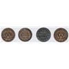 Image 2 : 4 VARIOUS CIVIL WAR TOKEN INDIAN HEAD DESIGN