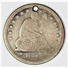 Image 1 : AMAZING ENGRAVED LOVE TOKEN ON 1854 SEATED .25