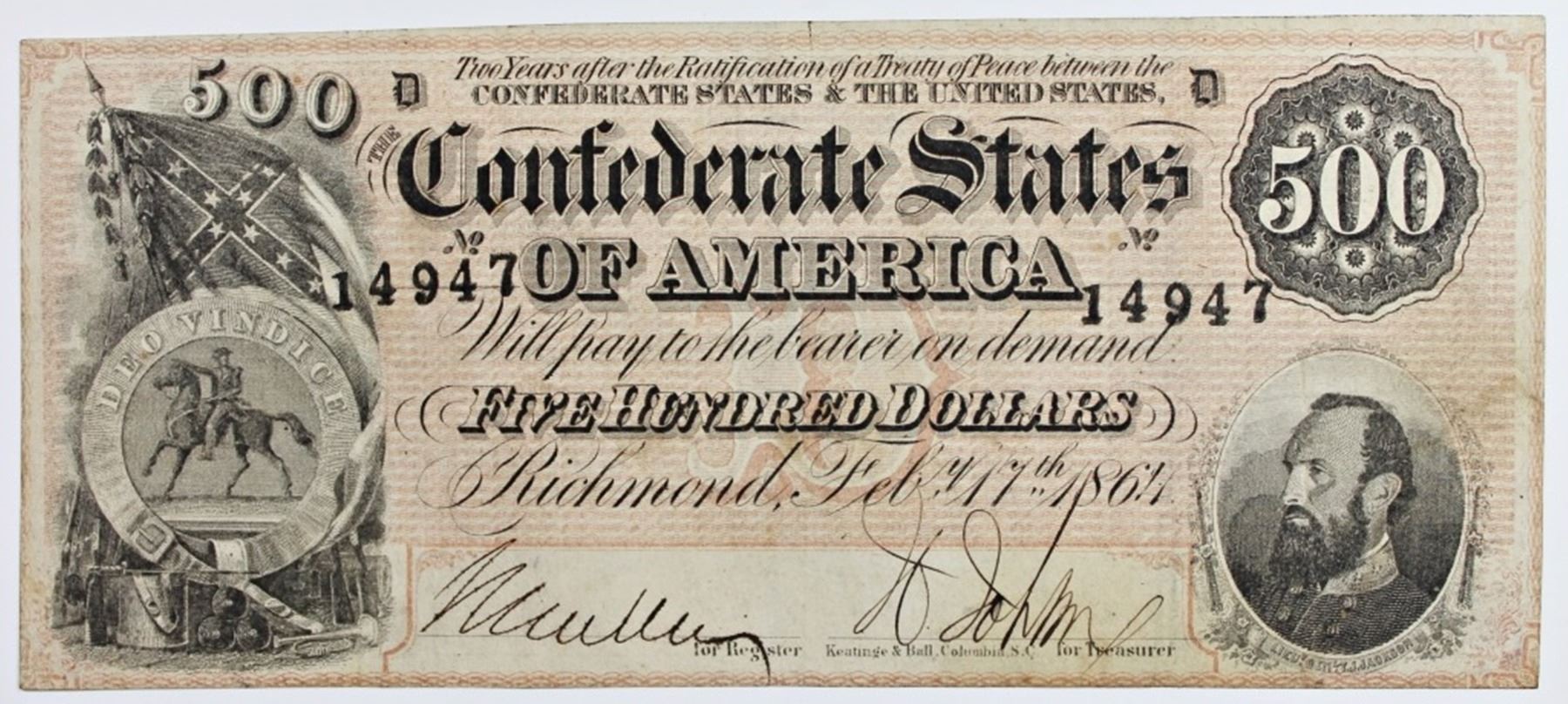 500 CONFEDERATE NOTE