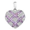 18k White Gold 2.93CTW Pink Sapphire and Diamond Pendant, (SI2-I1/H-I)